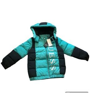 GUESS Kids Hooded Padded Jacket, Size 5, New Pool Blue, NWT